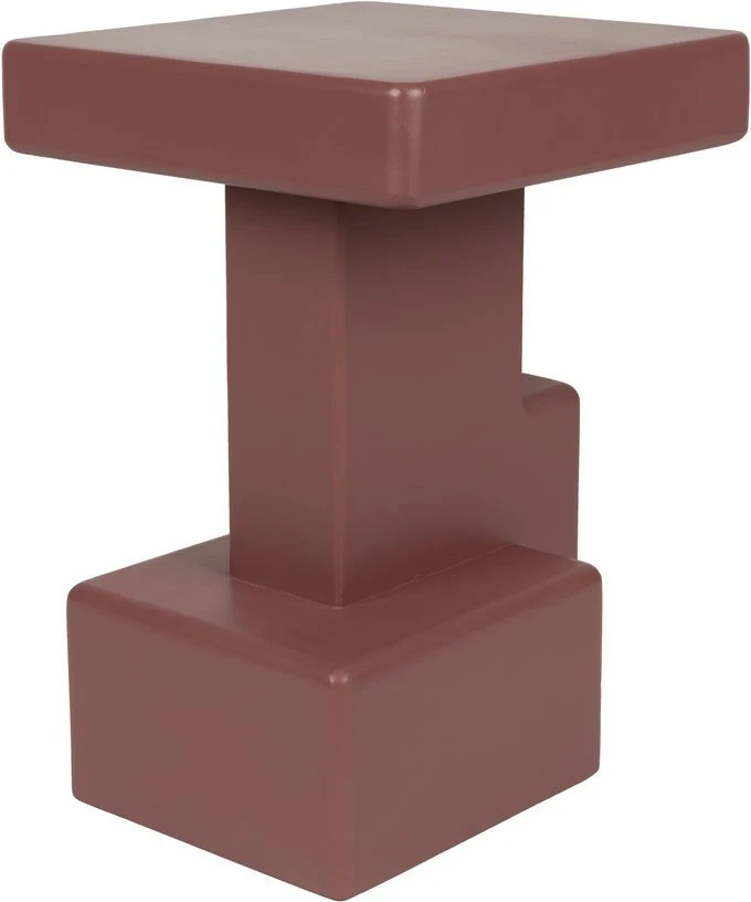 Table d'appoint en bois laqué rouge 35x35x50cm Neo - The Cool Republic