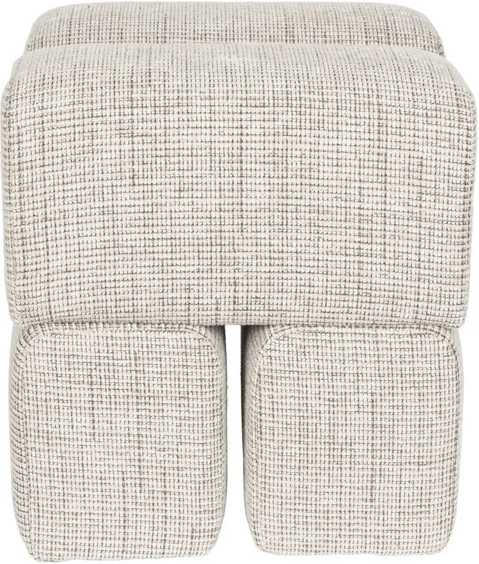 Pouf en tissu marron 40x40x45cm Ludo - The Cool Republic