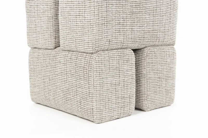 Pouf en tissu marron 40x40x45cm Ludo - The Cool Republic
