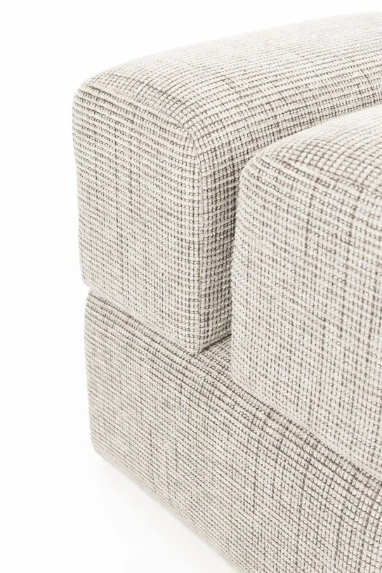 Pouf en tissu marron 40x40x45cm Ludo - The Cool Republic