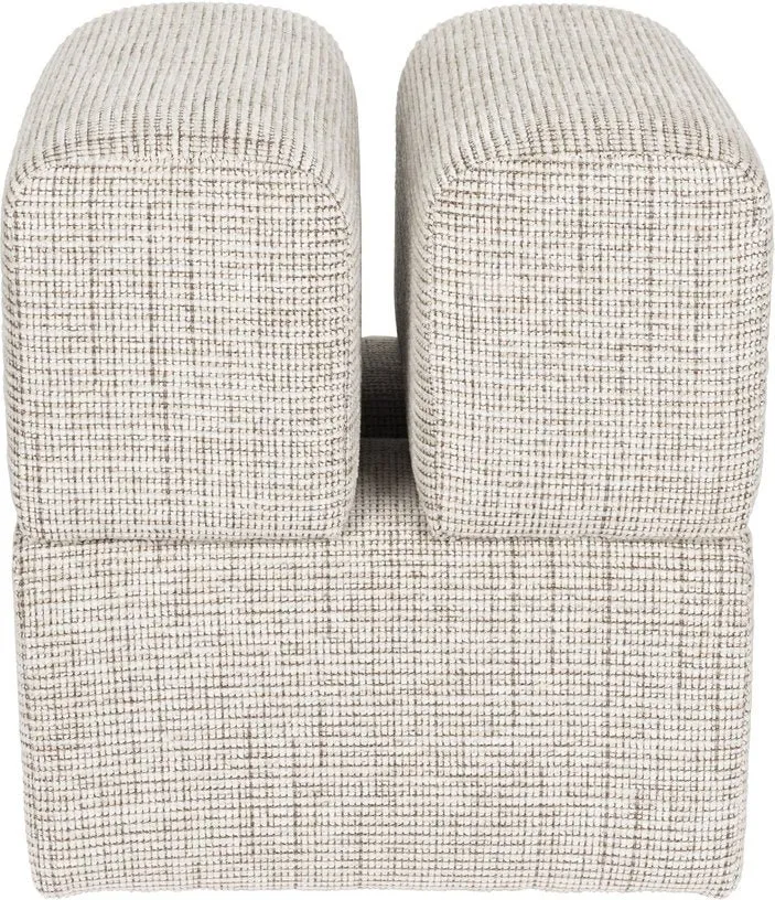 Pouf en tissu marron 40x40x45cm Ludo - The Cool Republic