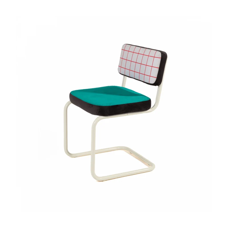 Chaise en métal et tissu coloré Red grid - Seletti