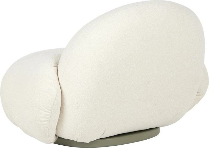Fauteuil lounge de jardin pivotant avec accoudoirs en tissu lorkey et métal gris Pacha - Gubi