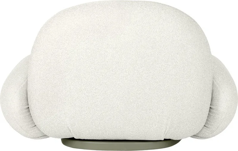 Fauteuil lounge de jardin pivotant avec accoudoirs en tissu blanc libera et métal gris Pacha - Gubi