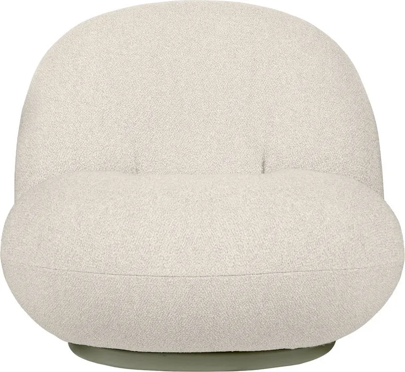 Fauteuil lounge de jardin pivotant en tissu lorkey et base métal gris mousse Pacha - Gubi