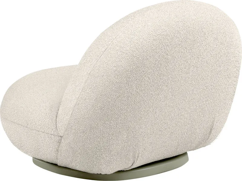 Fauteuil lounge de jardin pivotant en tissu lorkey et base métal gris mousse Pacha - Gubi