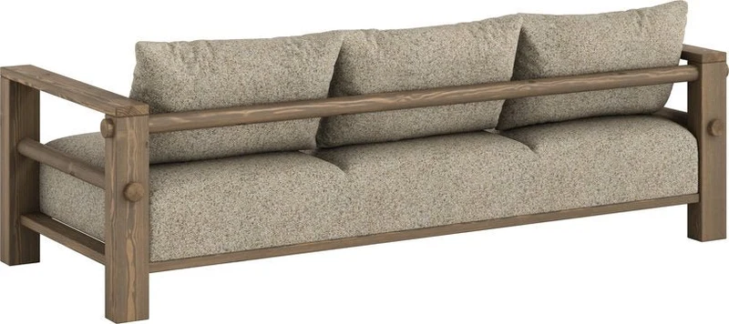 Canapé en pin foncé et son futon warm sand 94x225x82cm Bare - Karup Design