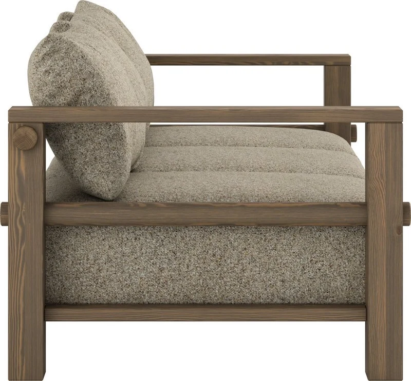 Canapé en pin foncé et son futon warm sand 94x225x82cm Bare - Karup Design