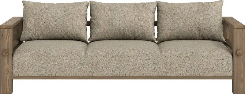 Canapé en pin foncé et son futon warm sand 94x225x82cm Bare - Karup Design