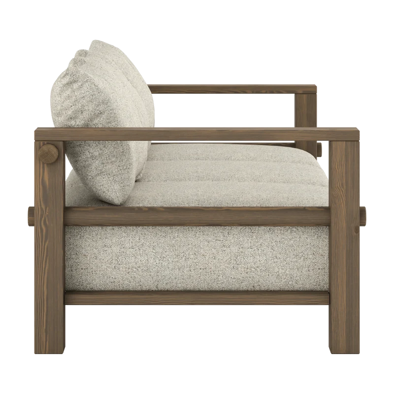 Canapé en pin foncé et son futon soft chalk 94x225x82cm Bare - Karup Design