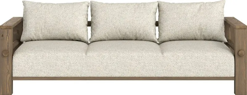 Canapé en pin foncé et son futon soft chalk 94x225x82cm Bare - Karup Design