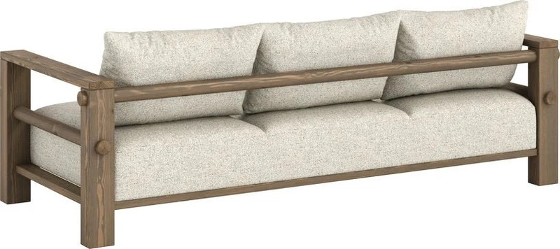 Canapé en pin foncé et son futon soft chalk 94x225x82cm Bare - Karup Design