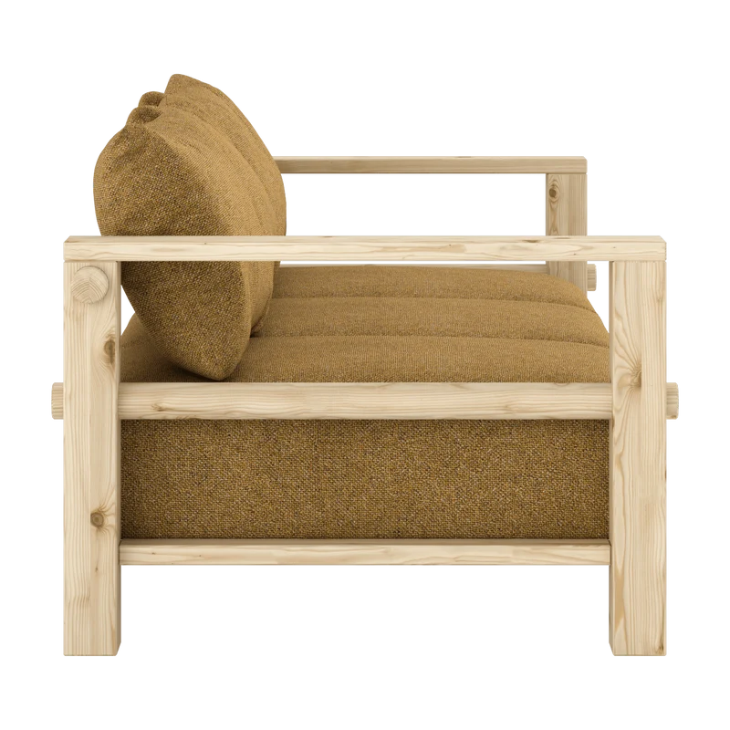 Canapé en pin et son futon golden ochre 94x225x82cm Bare - Karup Design