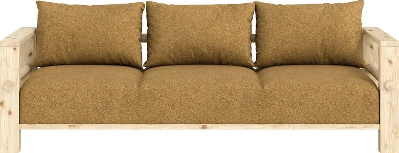 Canapé en pin et son futon golden ochre 94x225x82cm Bare - Karup Design
