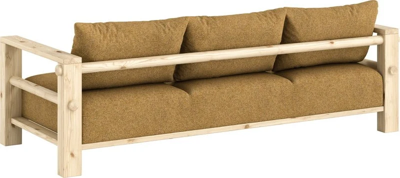 Canapé en pin et son futon golden ochre 94x225x82cm Bare - Karup Design