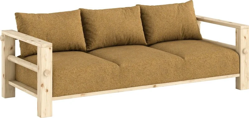 Canapé en pin et son futon golden ochre 94x225x82cm Bare - Karup Design