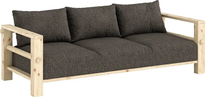 Canapé en pin et son futon mellow brown 94x225x82cm Bare - Karup Design
