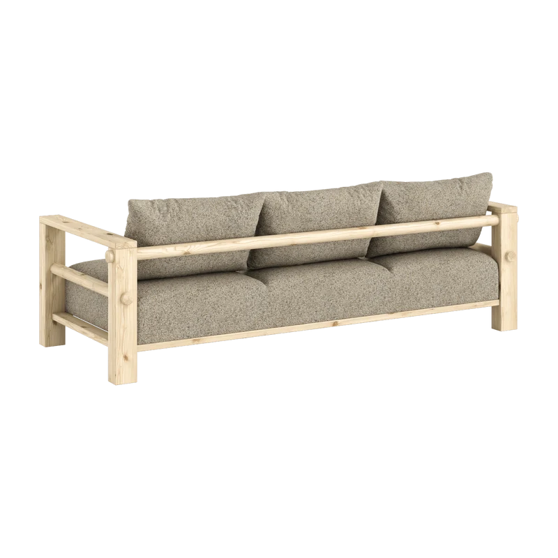 Canapé en pin et son futon warm sand 94x225x82cm Bare - Karup Design