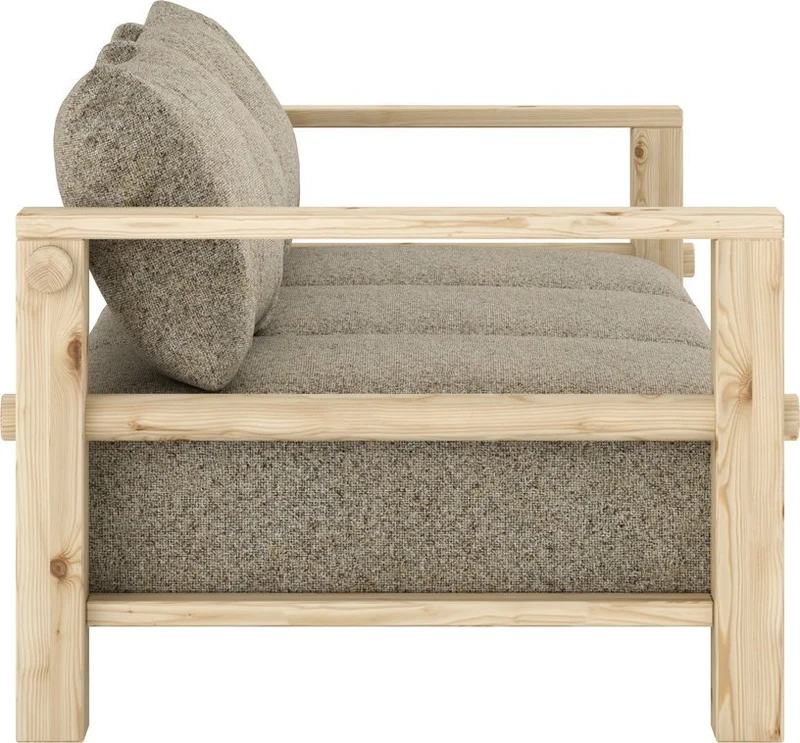 Canapé en pin et son futon warm sand 94x225x82cm Bare - Karup Design