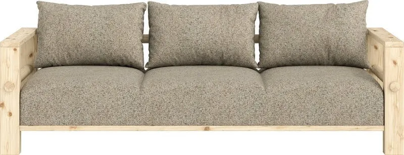 Canapé en pin et son futon warm sand 94x225x82cm Bare - Karup Design