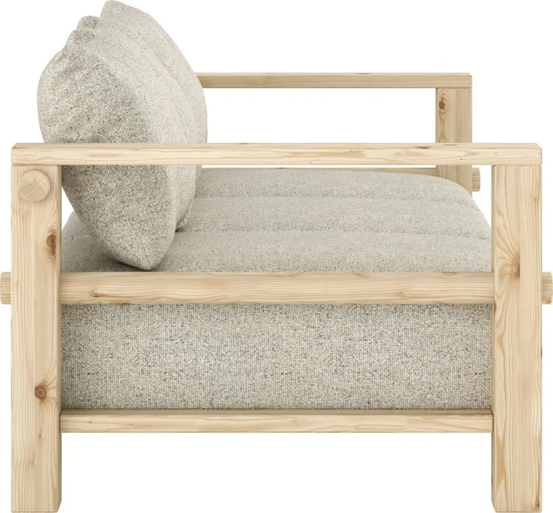 Canapé en pin et son futon soft chalk 94x225x82cm Bare - Karup Design