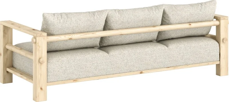 Canapé en pin et son futon soft chalk 94x225x82cm Bare - Karup Design
