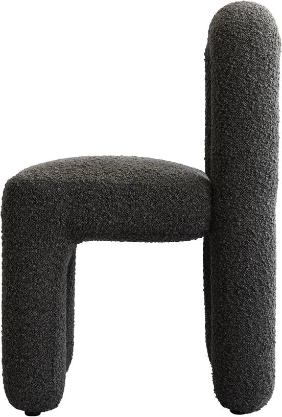 Chaise de salle à manger en tissu bouclé taupe foncé Daiku - 101 COPENHAGEN