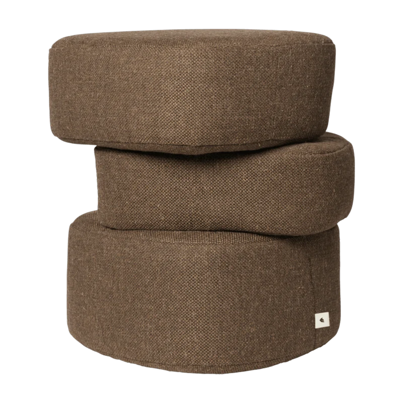 Pouf en polyester marron 43x41x46cm Plyo - Ferm Living