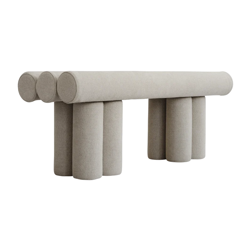 Banc en tissu lin beige 120x39x48,5cm Hiro - 101 COPENHAGEN