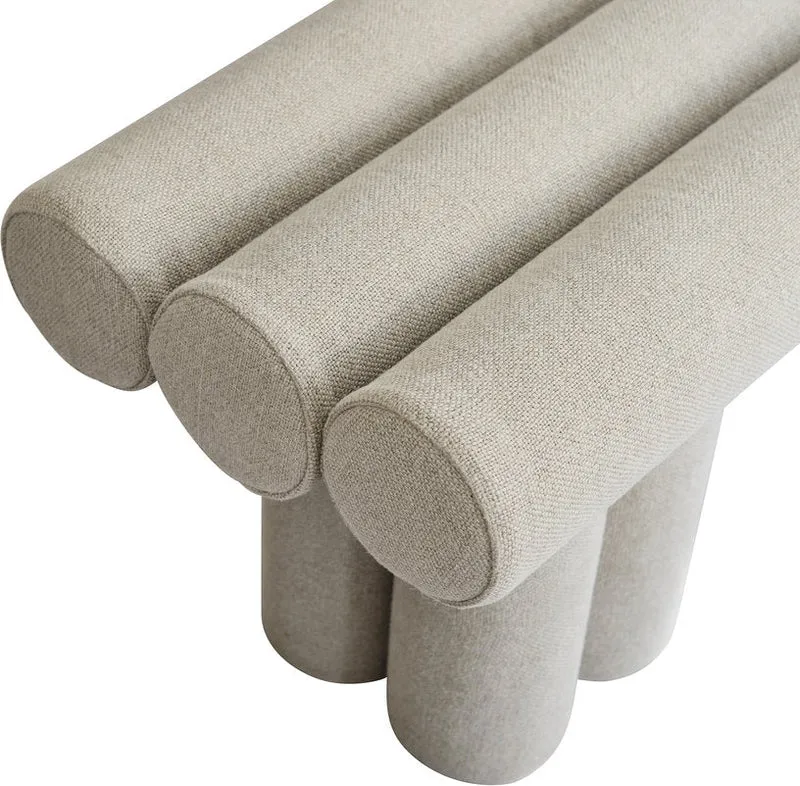 Banc en tissu lin beige 120x39x48,5cm Hiro - 101 COPENHAGEN