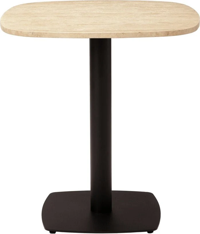 Table en acier noir et plateau en travertin cm Gather - Umage