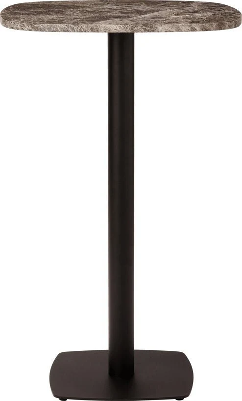 Table de bar en acier noir et plateau en marbre 68x109cm Gather - Umage