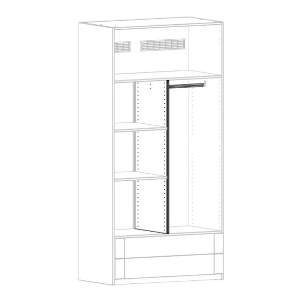 Lifetime Kidsrooms Trennwand für Schrankelement mit Schubladen 100 cm Weiss