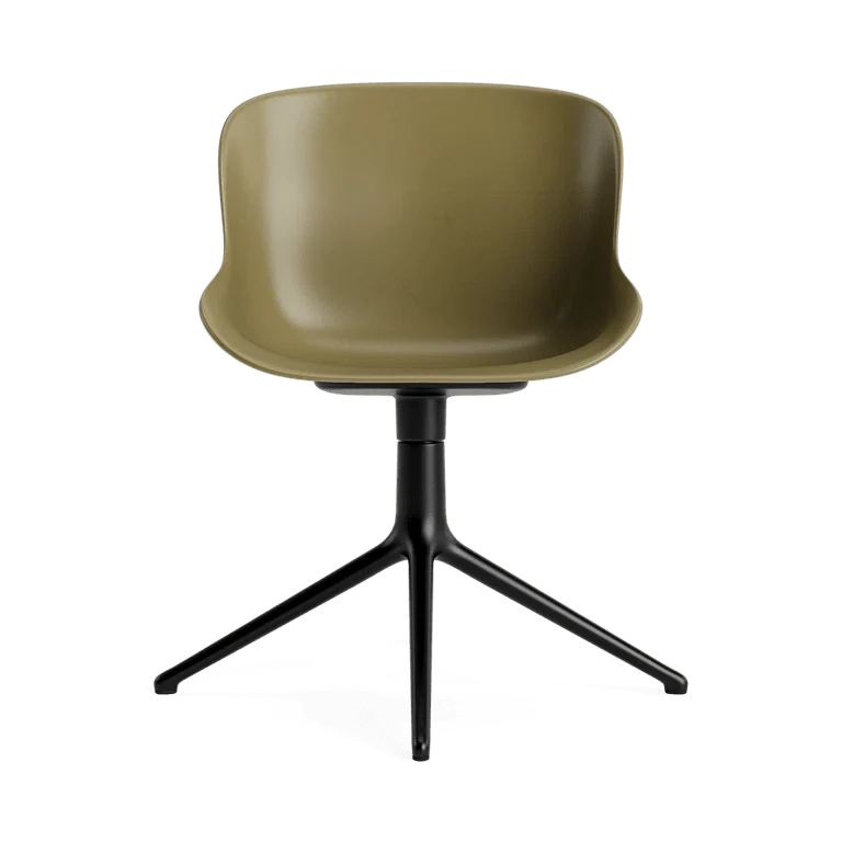 Chaise pivotante 4 pieds en aluminium noir et olive Hyg - Normann Copenhagen