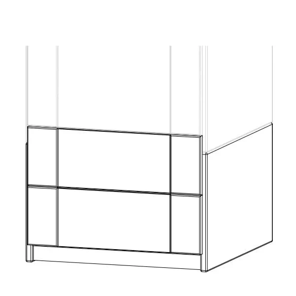 Lifetime Kidsrooms Unterbau Schrankelement mit 2 Schubladen - 50 cm Whitewash