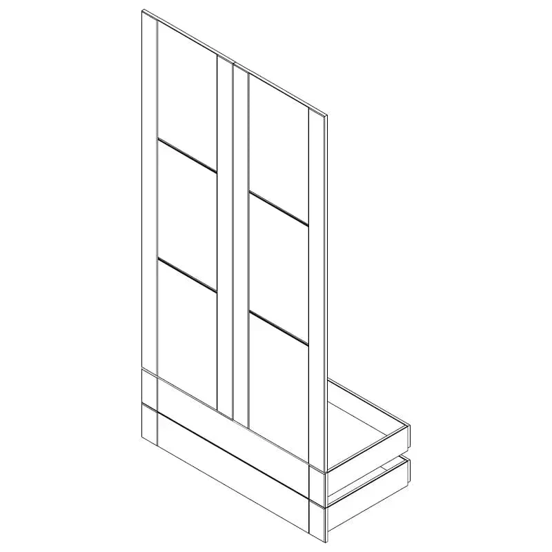 Lifetime Kidsrooms 2 kurze Schranktüren und 2 Schubladen - 100 cm Whitewash