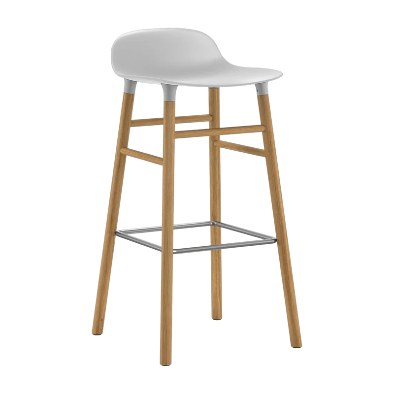 Tabouret de bar en chêne naturel et pp blanc 75 cm Form - Normann Copenhagen