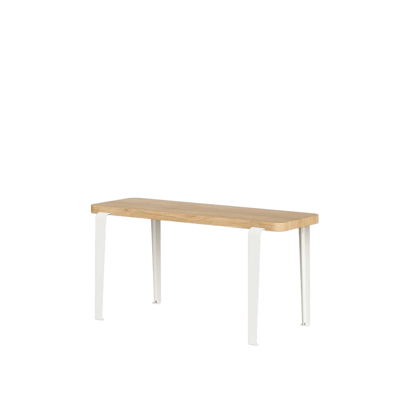 Banc en chêne et acier blanc crème 90x30cm Lou - TIPTOE