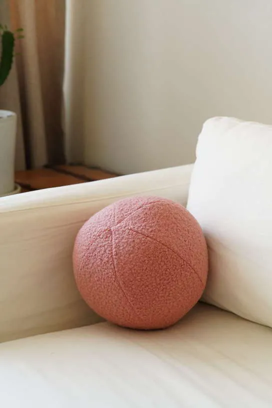 Coussin en tissu bouclé rose 20xcm Teddy - Home Design