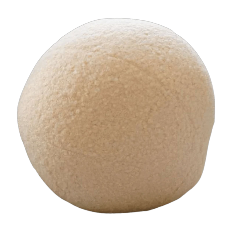 Coussin en tissu bouclé beige clair 20xcm Teddy - Home Design