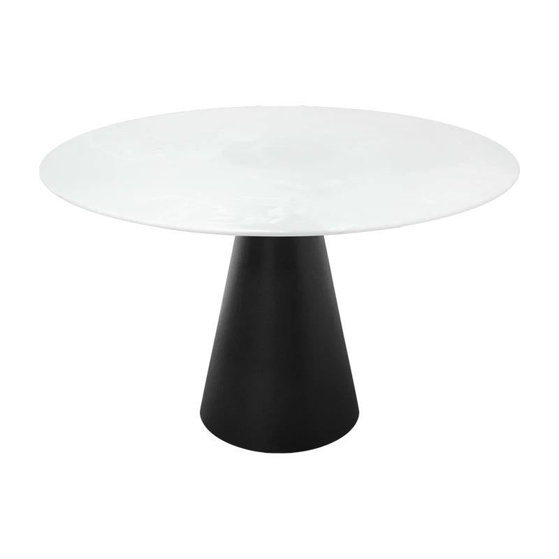 Table à manger ronde en acier noire 120 x 76 cm Cone - Versmissen