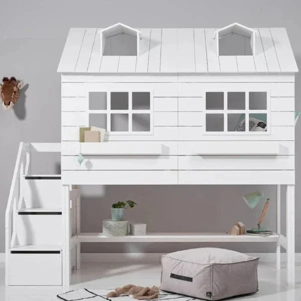 Lifetime Kidsrooms Hochbett 128 cm - Lake House Weiss