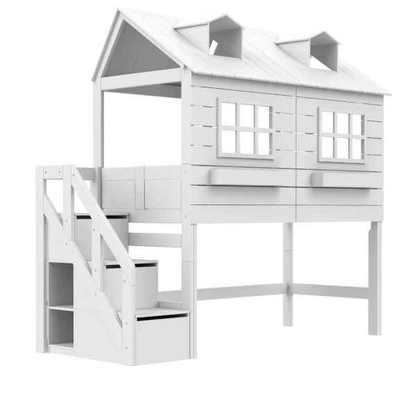Lifetime Kidsrooms Hochbett 128 cm - Lake House Weiss