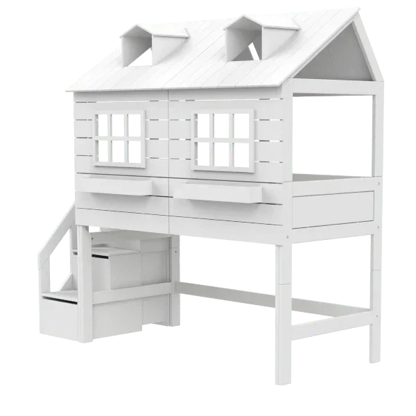 Lifetime Kidsrooms Hochbett 128 cm - Lake House Weiss