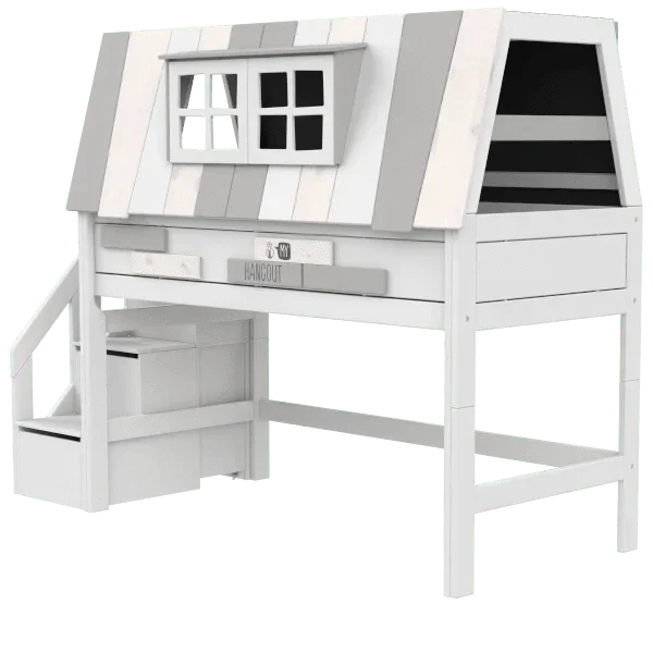 Lifetime Kidsrooms Hochbett mit Treppe 128 cm - My Hangout Weiss