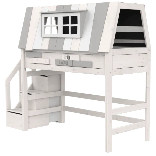 Lifetime Kidsrooms Hochbett mit Treppe 152 cm - My Hangout Weiss