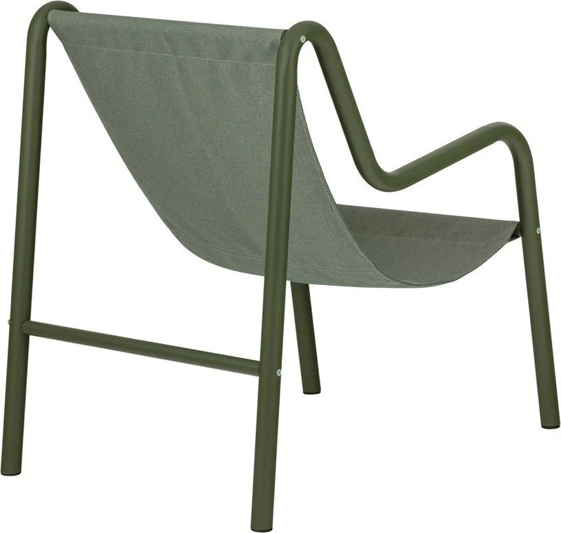 Fauteuil de jardin en acier vert forêt et tissu oléfine Nokk - noo.ma