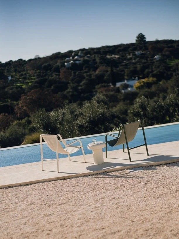 Fauteuil de jardin en acier vert forêt et tissu oléfine Nokk - noo.ma
