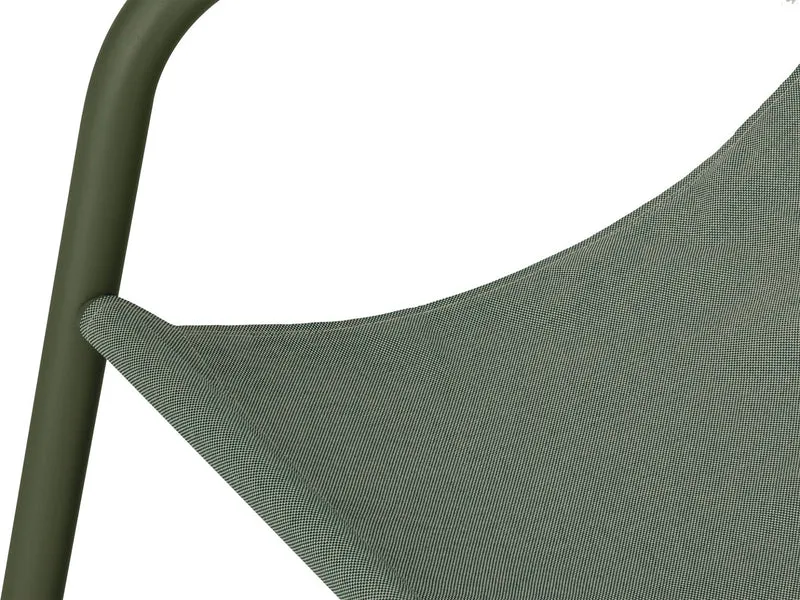 Fauteuil de jardin en acier vert forêt et tissu oléfine Nokk - noo.ma
