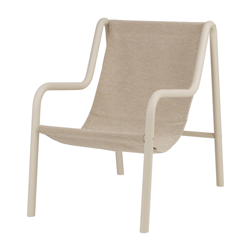 Fauteuil de jardin en acier beige et tissu oléfine Nokk - noo.ma